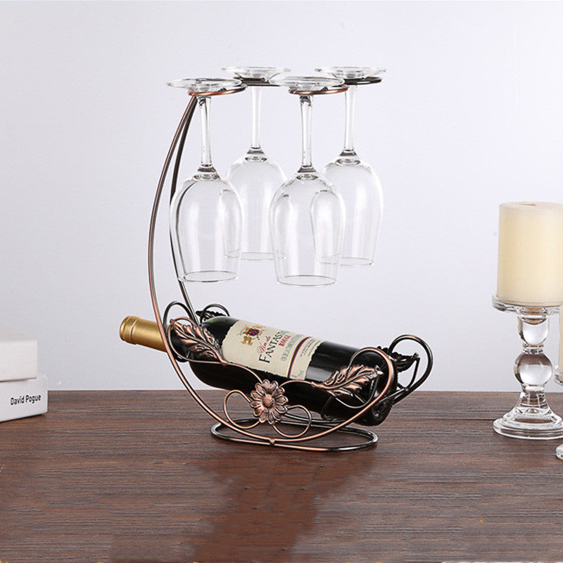 Copper Wine Rack Hanging Wine Glass Holder Bar Stand Bracket Display Stand Bracket - Viniamore