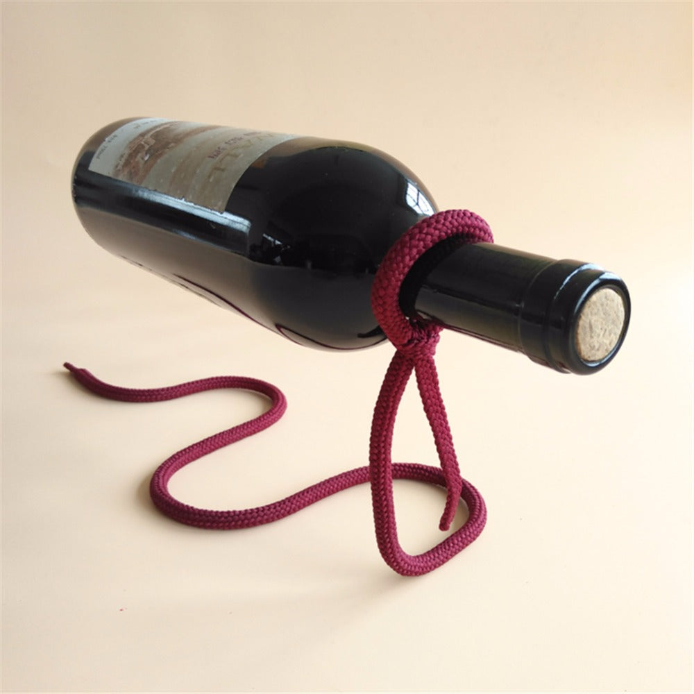 Creative Novelty Magic Illusion Floating Wine Bottle Holder Rope Lasso Wine Rack Whisky Whiskey Kitchen Bar Pub Accessories - Viniamore