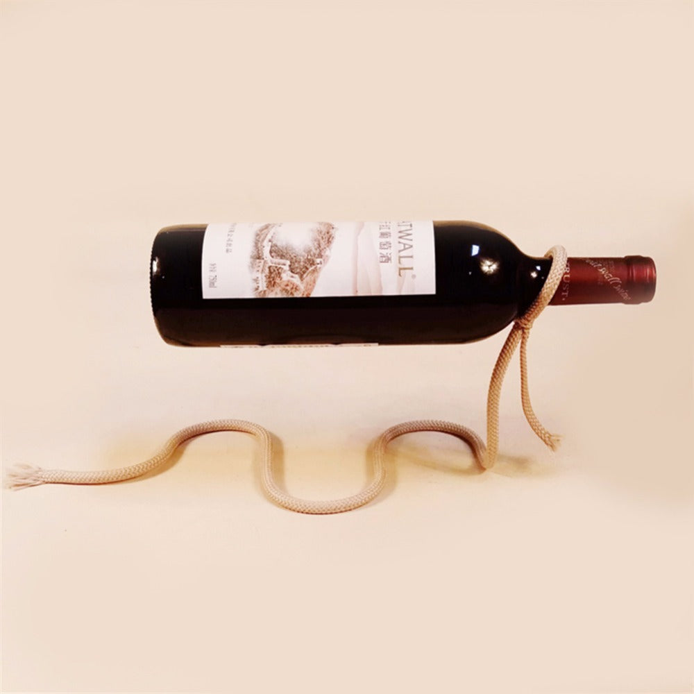 Creative Novelty Magic Illusion Floating Wine Bottle Holder Rope Lasso Wine Rack Whisky Whiskey Kitchen Bar Pub Accessories - Viniamore