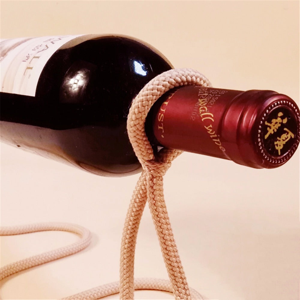 Creative Novelty Magic Illusion Floating Wine Bottle Holder Rope Lasso Wine Rack Whisky Whiskey Kitchen Bar Pub Accessories - Viniamore