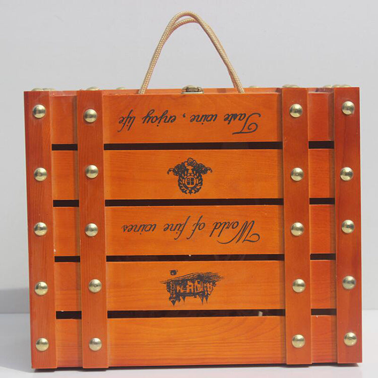 Customized Vintage Six Wine Packaging Box - Viniamore