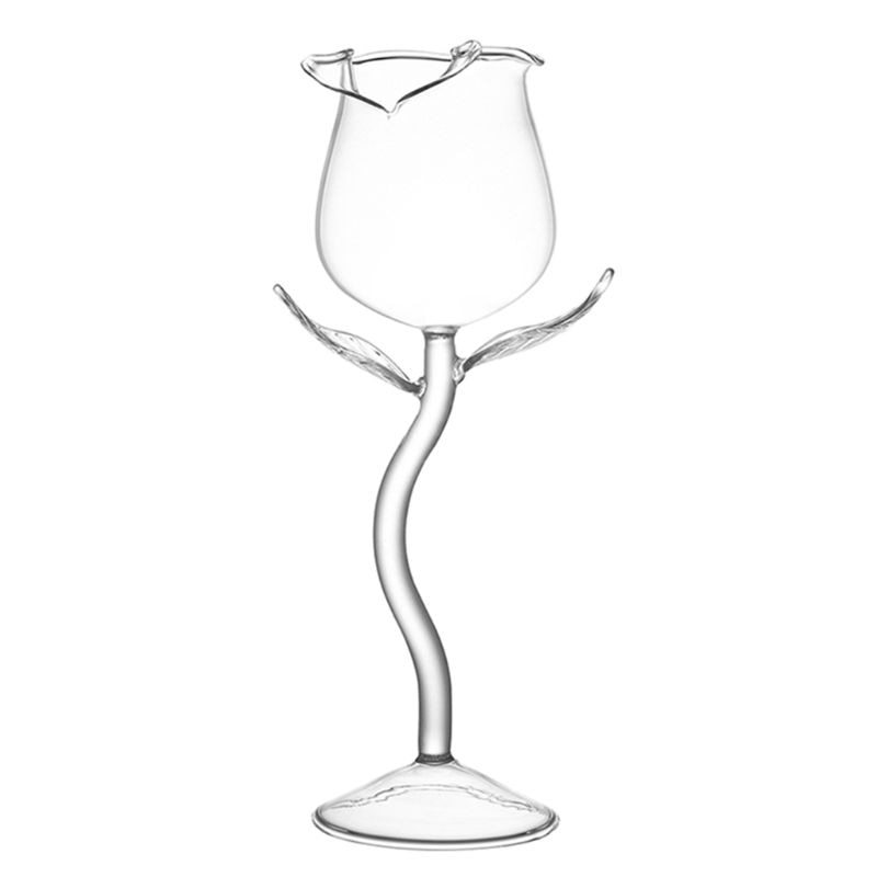 Fancy Red Wine Goblet Wine Cocktail Glasses 100ml Rose Flower Shape Wine Glass Party Barware Drinkware - Viniamore