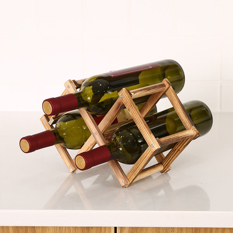 Folding solid wood wine rack - Viniamore