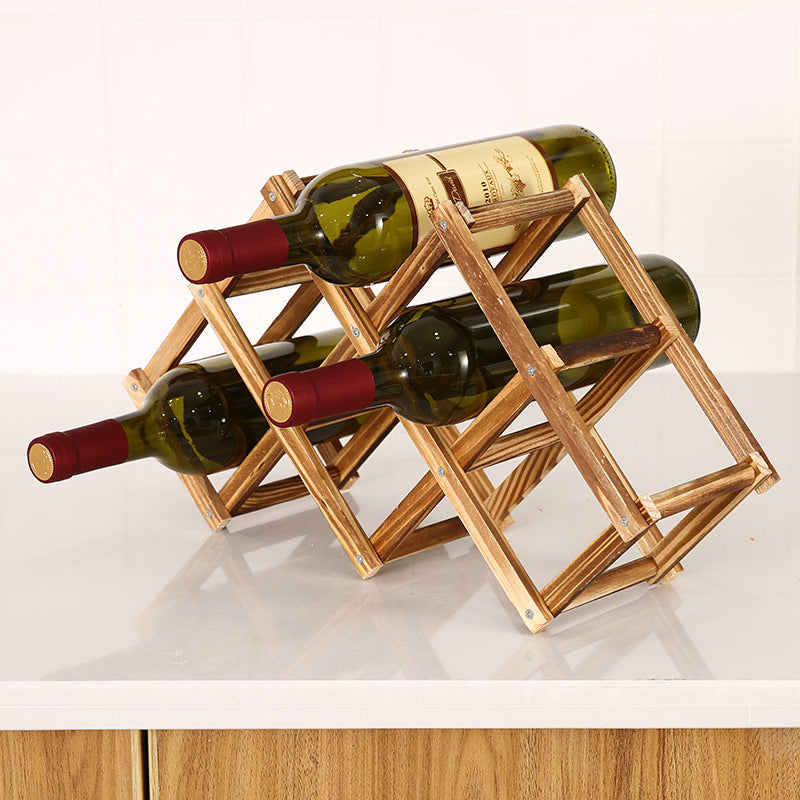 Folding solid wood wine rack - Viniamore