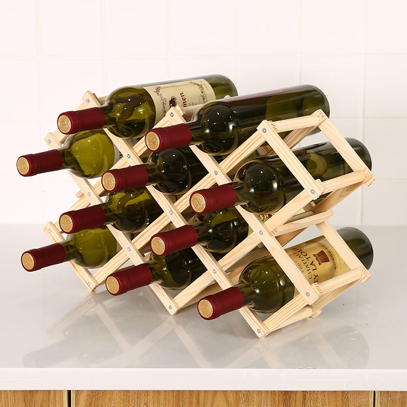 Folding solid wood wine rack - Viniamore