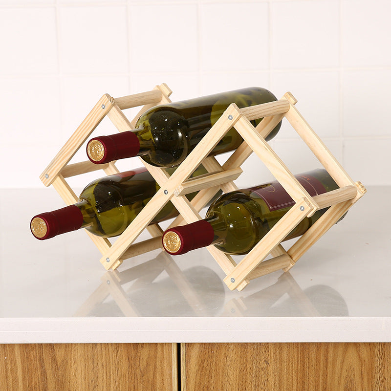 Folding solid wood wine rack - Viniamore