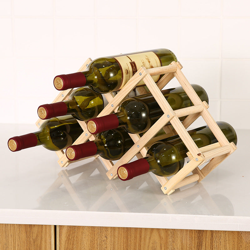 Folding solid wood wine rack - Viniamore