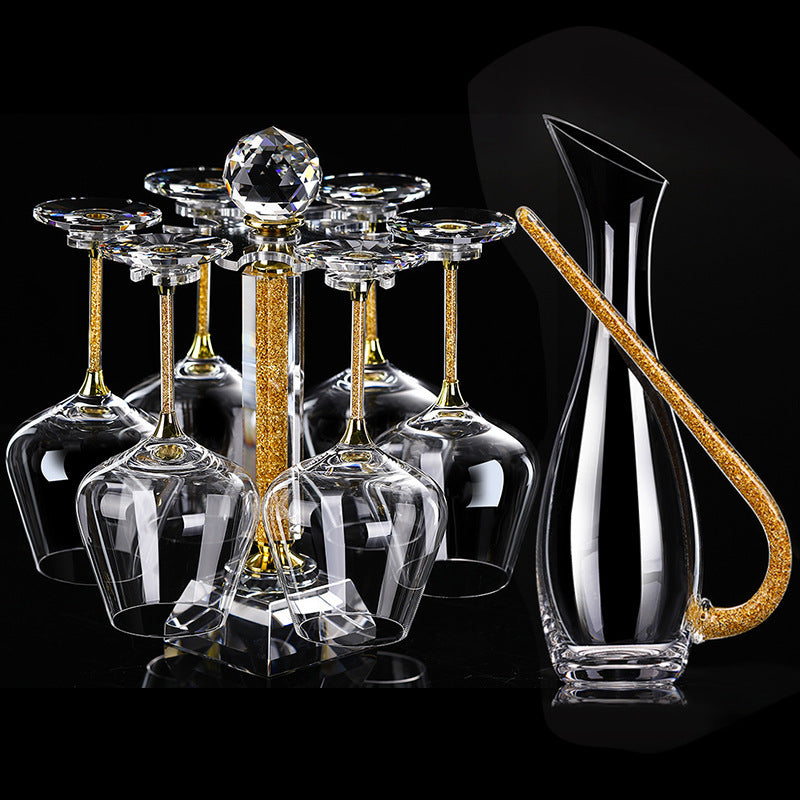 Gold Foil Gold Diamond Large Wine Glass Luxury Goblet - Viniamore