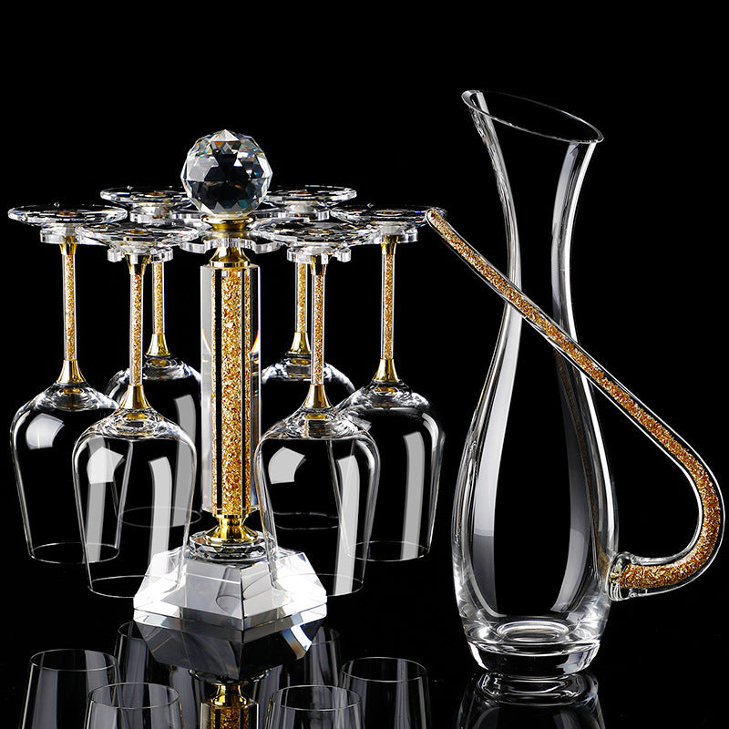 Gold Foil Gold Diamond Large Wine Glass Luxury Goblet - Viniamore