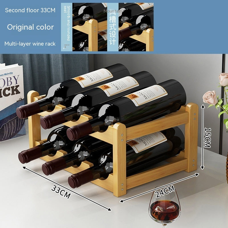 Household Grape Wine Display Rack Solid Wood Ornaments Wine Cabinet Lattice - Viniamore