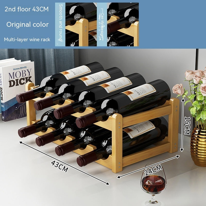 Household Grape Wine Display Rack Solid Wood Ornaments Wine Cabinet Lattice - Viniamore