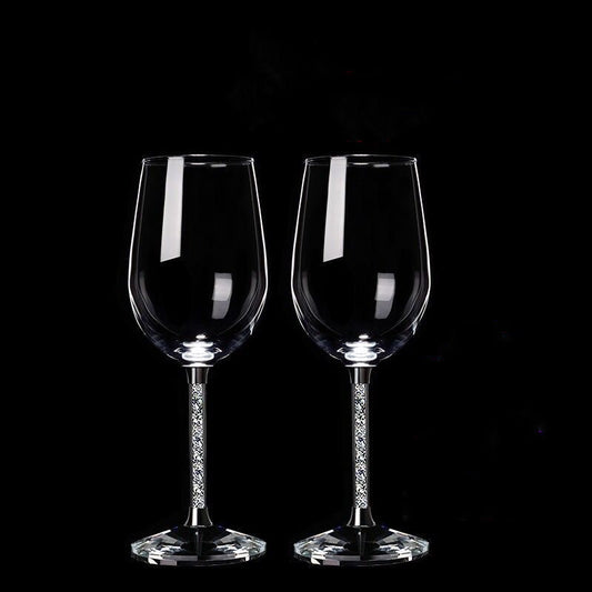 Lead-free crystal wine glass with diamonds - Viniamore