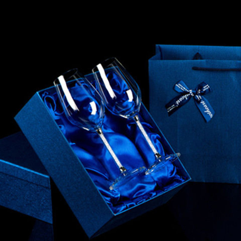 Lead-free crystal wine glass with diamonds - Viniamore