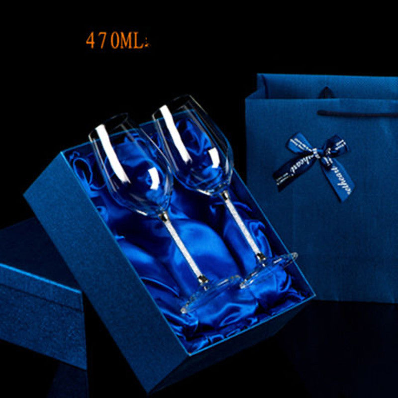 Lead-free crystal wine glass with diamonds - Viniamore
