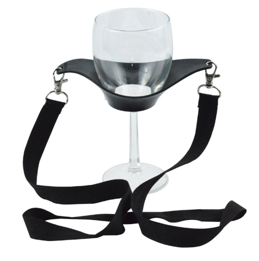 Portable Black Wine Glass Holder Strap Wine Sling Yoke Glass - Viniamore