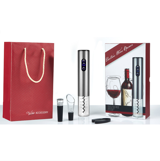 Red Wine Accessory Kit Electric Wine Opener Cutter Vacuum Stopper Aerator Wine Pourer - Viniamore