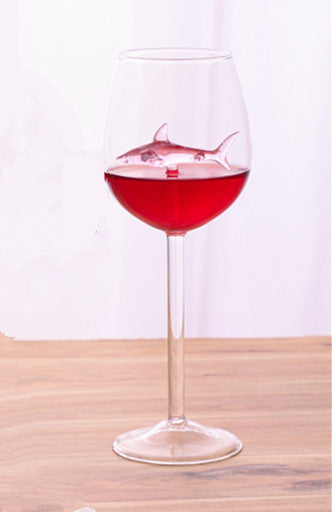 Red Wine Glasses with Shark Inside Goblet Glass Lead-Free Clear Glass for Home Bar Party HFing - Viniamore