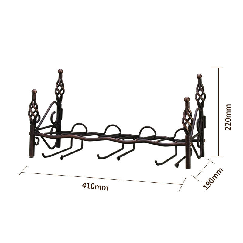 Wall-mounted four bottles and six glasses wine rack - Viniamore