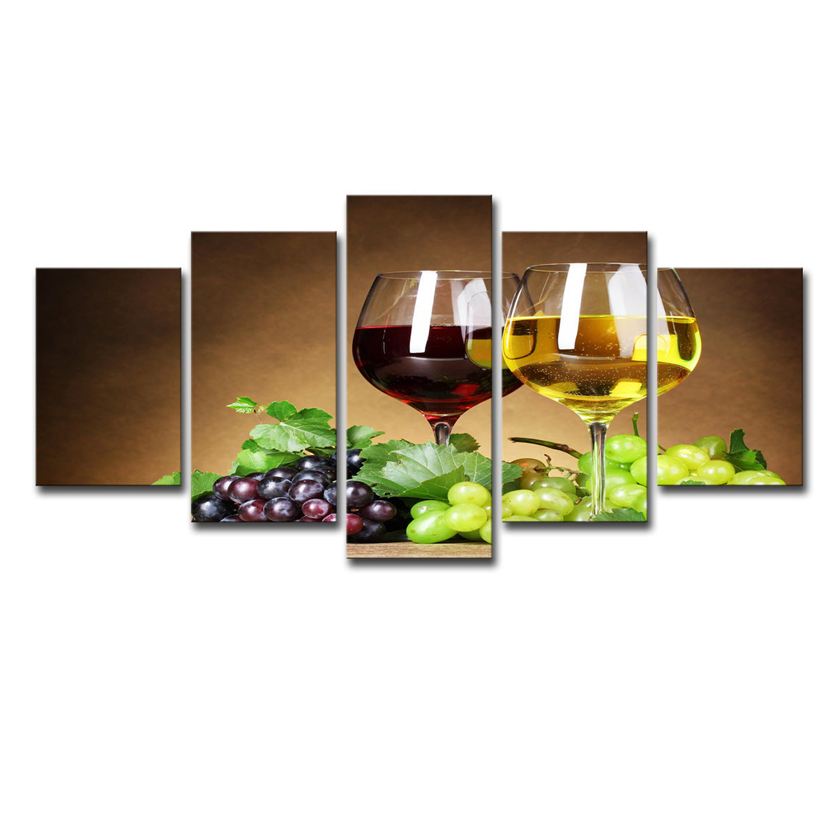 Wine Cellar Hotel Room Decoration Paintings 5 Pieces Of Fruit Grapes Wine Wine Glasses - Viniamore