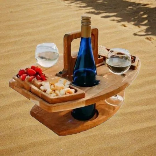 Wine Tray Outdoor Picnic Portable Hanging Wine Glasses - Viniamore