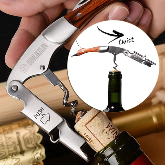 Wood Handle Professional Red Wine Opener Portable Screw Corkscrew Multifunction Wine Bottle Opener Kitchen Tools Beer Openers - Viniamore