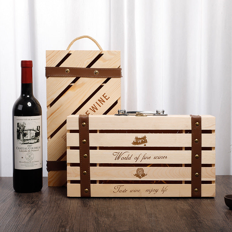 Wooden Box Red Wine Bottle Packaging - Viniamore