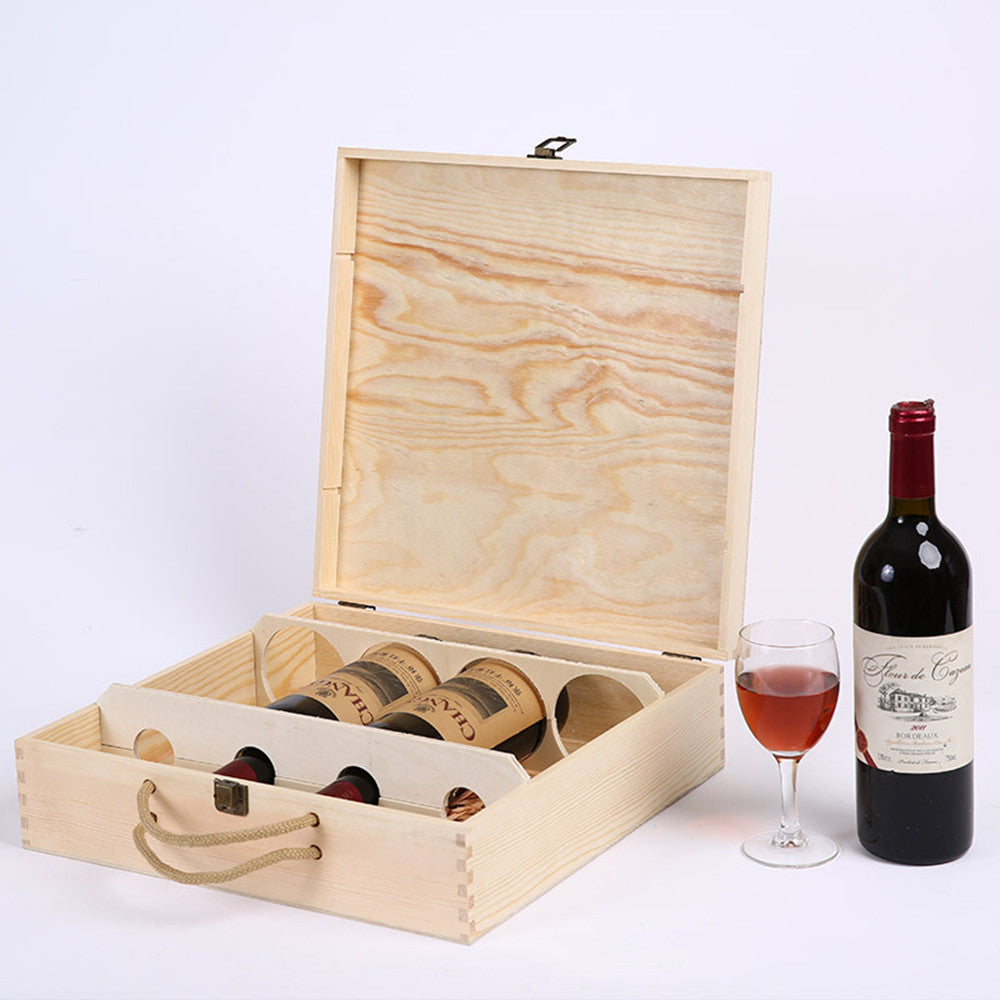 Wooden Four Wine Packaging Box General Purpose - Viniamore