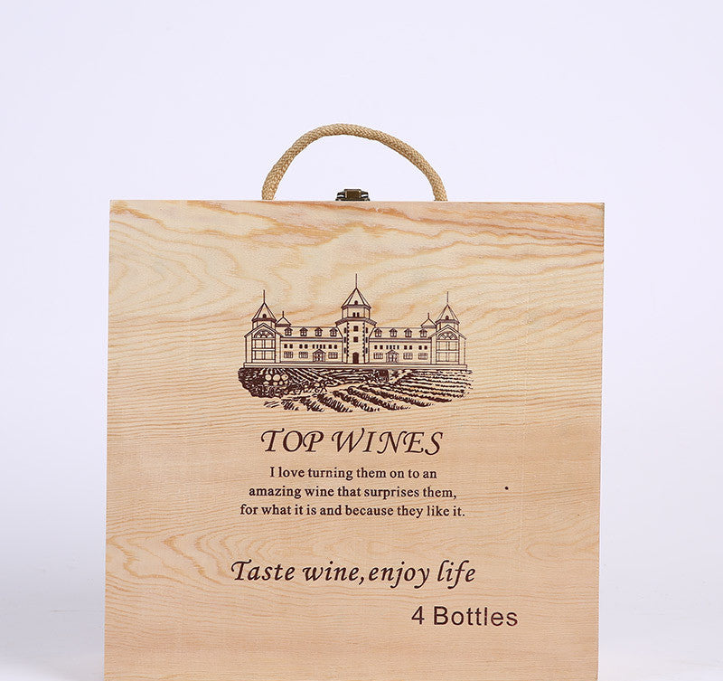 Wooden Four Wine Packaging Box General Purpose - Viniamore