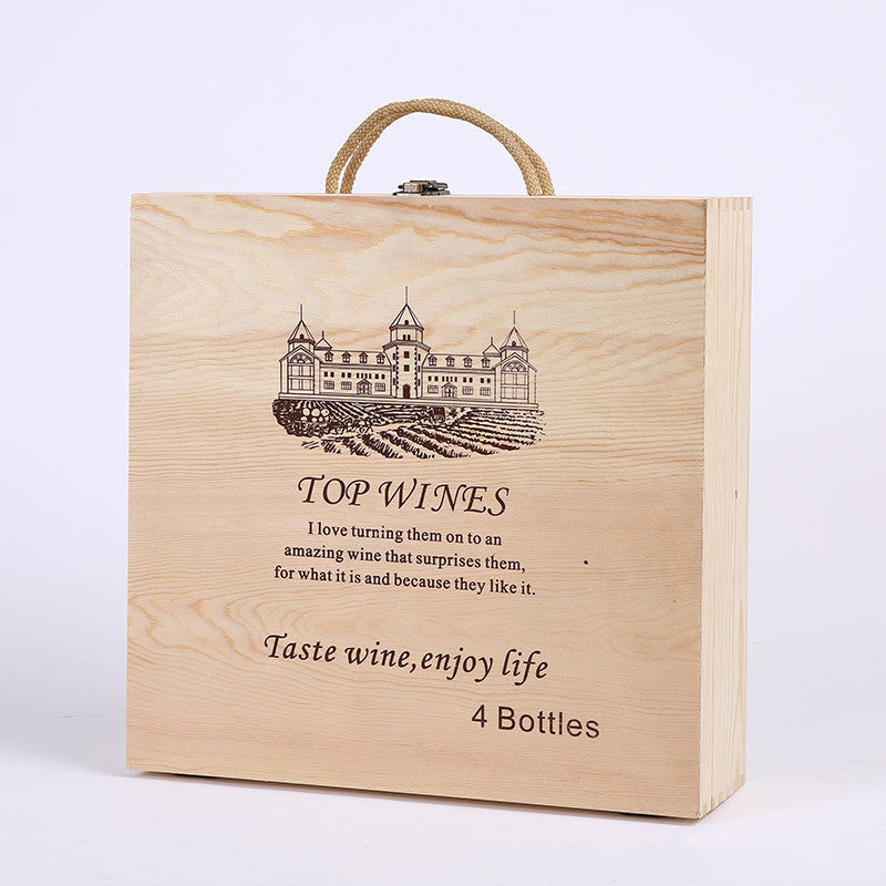 Wooden Four Wine Packaging Box General Purpose - Viniamore