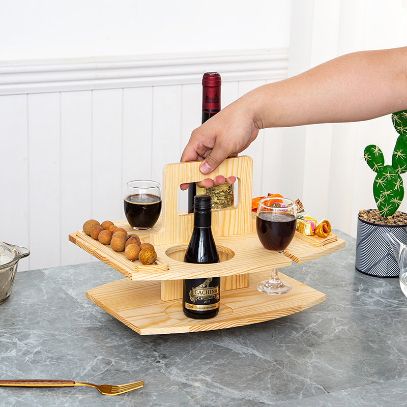 Wooden Wine Rack Portable Wine Rack Removable Wine Glass Holder - Viniamore