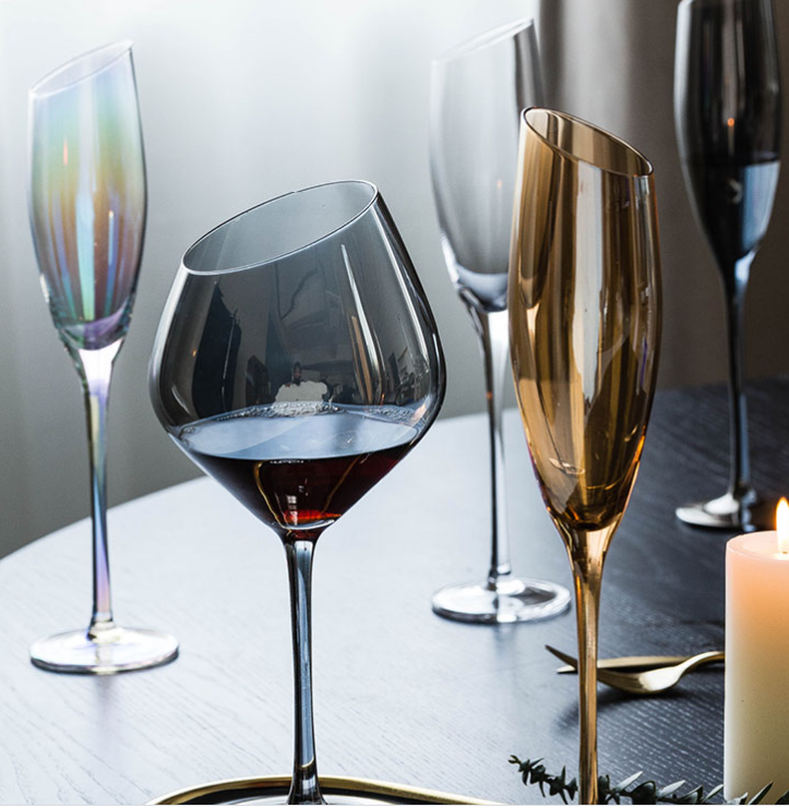 Bicchiere da vino Bocca obliqua, Bicchiere da vino rosso Bicchiere da champagne in cristallo Calice di fascia alta Bicchiere da vino straniero